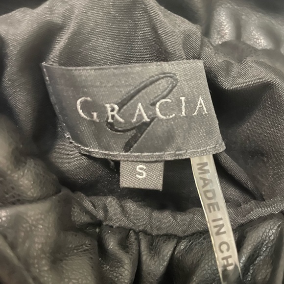 Gracia Vegan Leather Tie Front Skirt size S - Picture 2 of 4